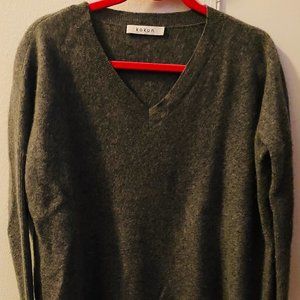 Kokun 100% Cashmere V-Neck Grey Sweater - Small